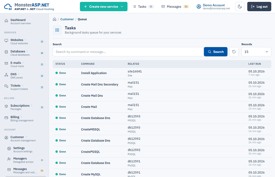 The Tasks queue