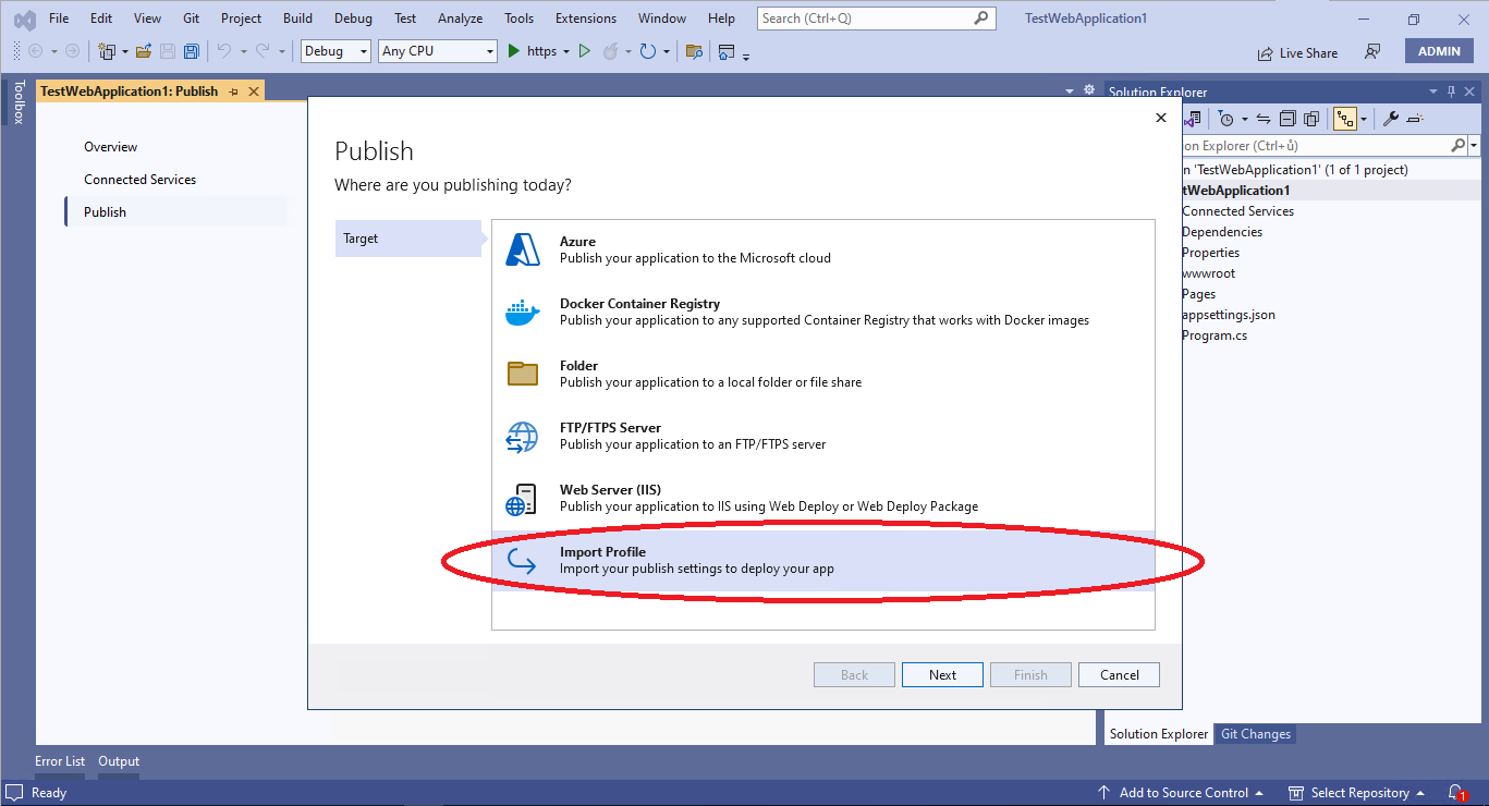 Visual Studio - publish - step4